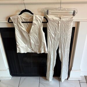 NICOLI White Women's Skinny Pants & Vest Set